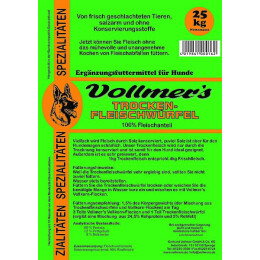 Vollmers Hunde Trockenfleischw&uuml;rfel 10kg