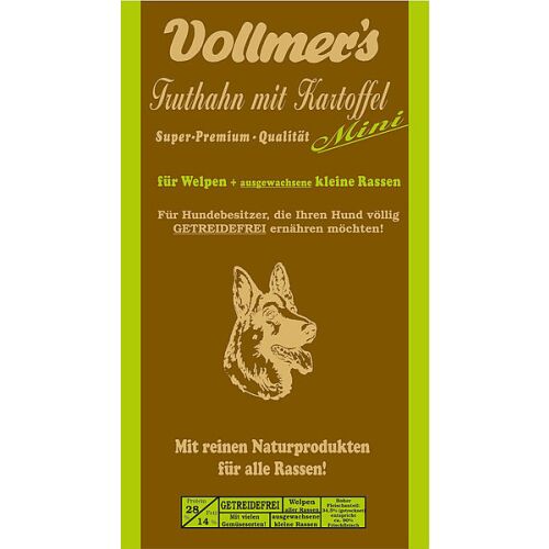 Vollmers Hunde Trockenfutter Truthahn mit Kartoffel Mini 5kg