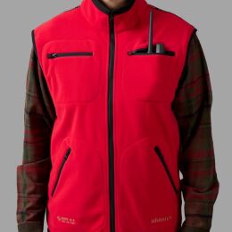Hrkila Herren Fleeceweste Kamko Brown/Red XS
