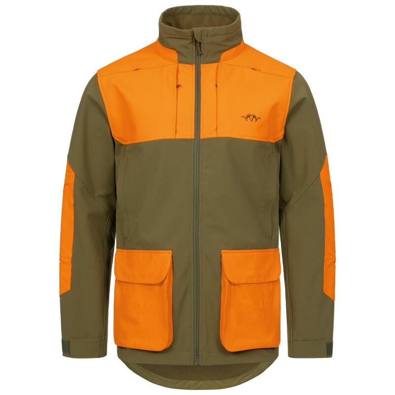 Blaser Herren Softshelljacke Tackle Dunkeloliv/ Blaze Orange S