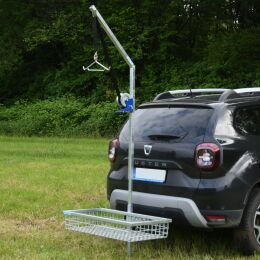Heck-Pack Aufbrechgalgen Diana mit F&uuml;hrungsadapter f&uuml;r die Hecktr&auml;germontage