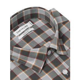 Chevalier Herrenhemd Belmont Grey Melange Checked M