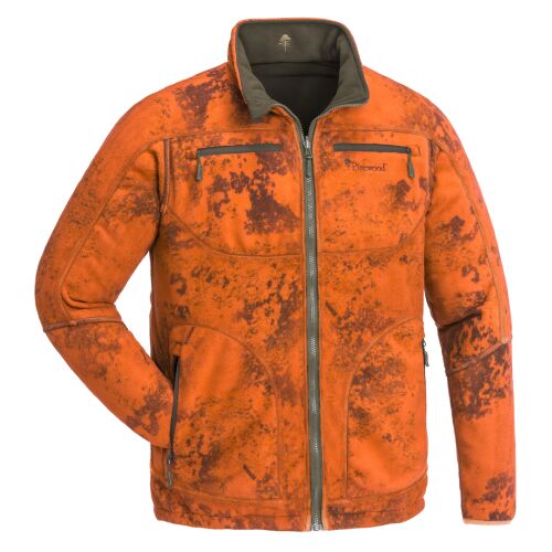 Pinewood Herren Fleecejacke Red Deer Camou Strata Blaze /Suede Brown XXL