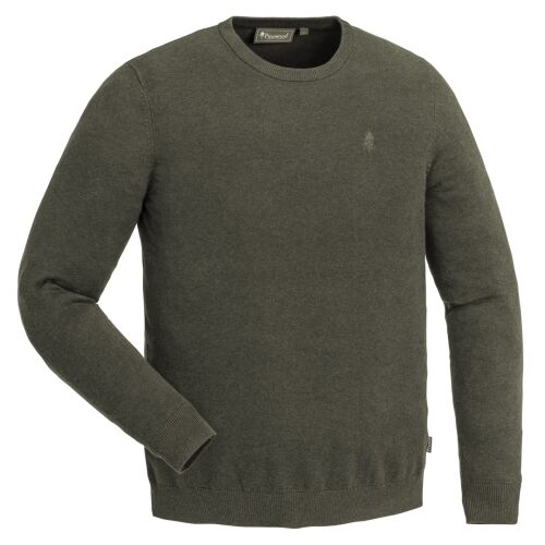 Pinewood Herren Strickpullover Värnamo Rundhals Green Melange L