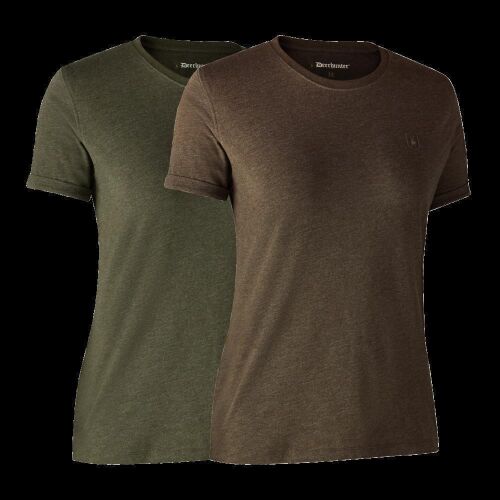 Deerhunter Damen T-Shirt Basic 2er- Pack Adventure Green/Brown