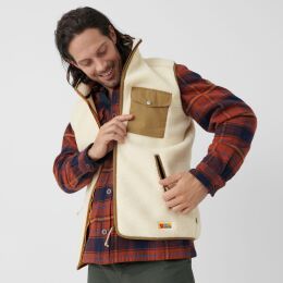 Fj&auml;llr&auml;ven Herren Weste Vardag Pile Fleece Chalk White-Buckwheat Brown XL