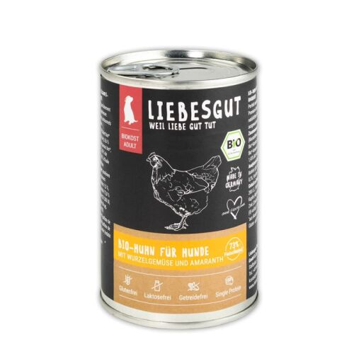 Liebesgut Hundenassfutter Bio Huhn mit Schwarzwurzel und Amaranth