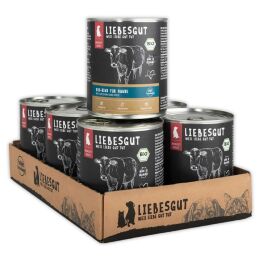 Liebesgut Hundenassfutter Bio Rind mit Zucchini und Reisflocken 6x800g