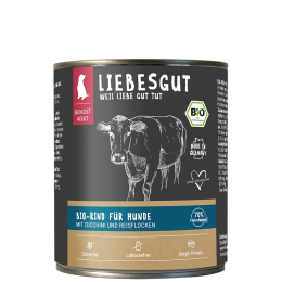 Liebesgut Hundenassfutter Bio Rind mit Zucchini und Reisflocken 200g