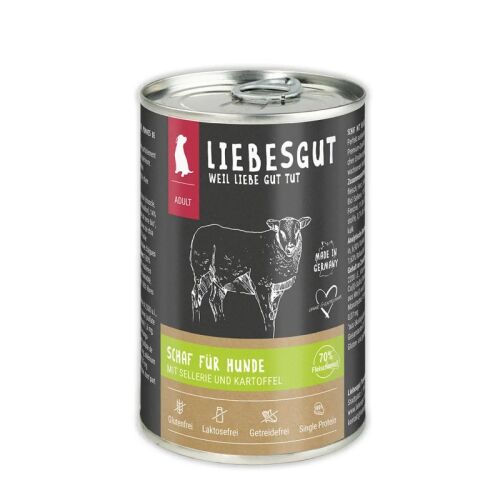 Liebesgut Hundenassfutter Bio Schaf mit Sellerie und Kartoffel 6x400g
