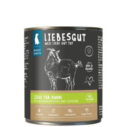 Liebesgut Hundenassfutter Bio Ziege mit S&uuml;&szlig;kartoffel und Zucchini 6x400g