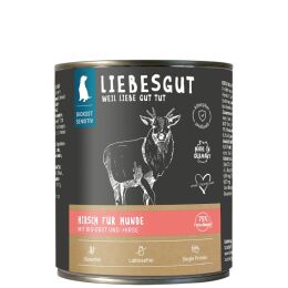 Liebesgut Hundenassfutter Sensitiv Hirsch mit Bio-Obst und Bio-Hirse 800g