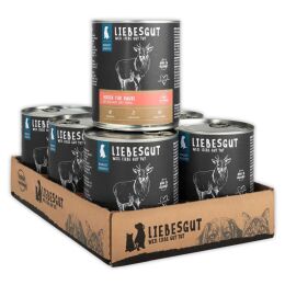 Liebesgut Hundenassfutter Sensitiv Hirsch mit Bio-Obst und Bio-Hirse 800g