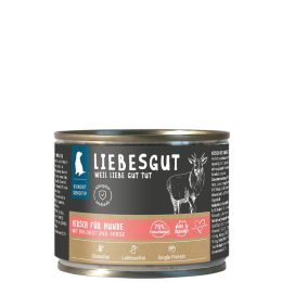 Liebesgut Hundenassfutter Hirsch mit Bio-Obst und Bio-Hirse 200g
