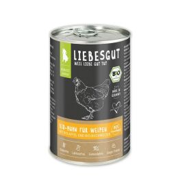 Liebesgut Hundenassfutter Junior Bio Huhn mit Apfel und Buchweizen 6x400g