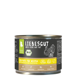 Liebesgut Hundenassfutter Junior Bio Pute mit Mangold und Kartoffel 200g