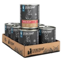 Liebesgut Hundenassfutter Kaninchen mit Gem&uuml;se und Obst 6x800g