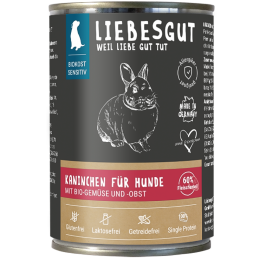 Liebesgut Hundenassfutter Kaninchen mit Gem&uuml;se und Obst 200g
