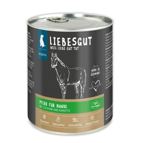 Liebesgut Hundenassfutter Pferd mit Bio-Zucchini und Bio-Karotte 800g