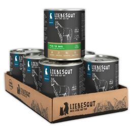 Liebesgut Hundenassfutter Pferd mit Bio-Zucchini und Bio-Karotte 6x800g