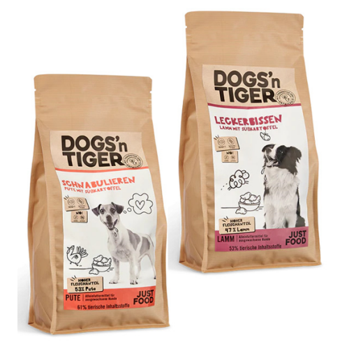 Dogs’n Tiger Probierpaket Hunde Trockenfutter 2x2kg