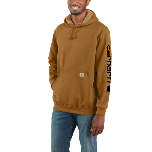 Carhartt Herren Sweatshirt Sleeve Logo Hooded Carhartt® Brown