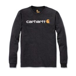 Carhartt Herren Logo Langarmshirt Core Carbon Heather