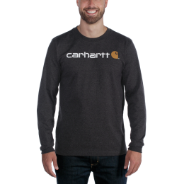 Carhartt Herren Logo Langarmshirt Core Carbon Heather