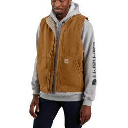 Carhartt Herren Weste Washed Duck Line Mock Braun XXL