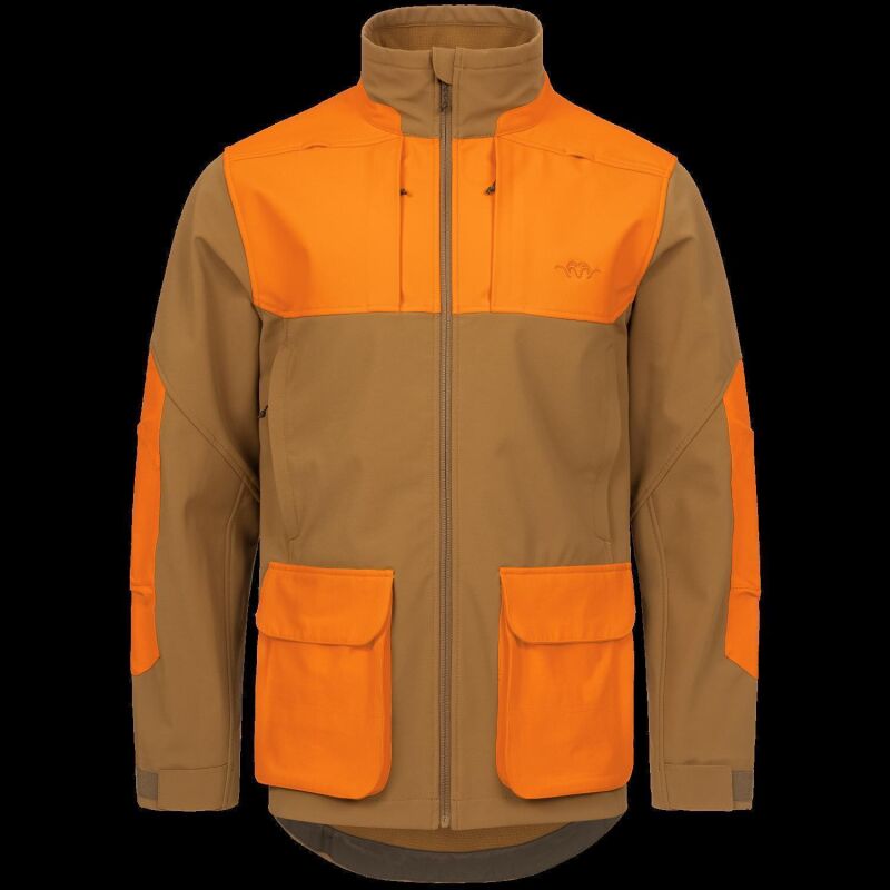 Blaser Herren Softshelljacke Tackle Rubber Brown/Blaze Orange L