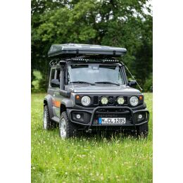 WILD LAND DRIVERS Dachzelt Maggiolina Grand Tour Extreme 360&deg; mit 4x4 Leiter X-Long inkl. Wohlf&uuml;hlunterlage &amp; Wings (Sonnen-und Regenschutz)