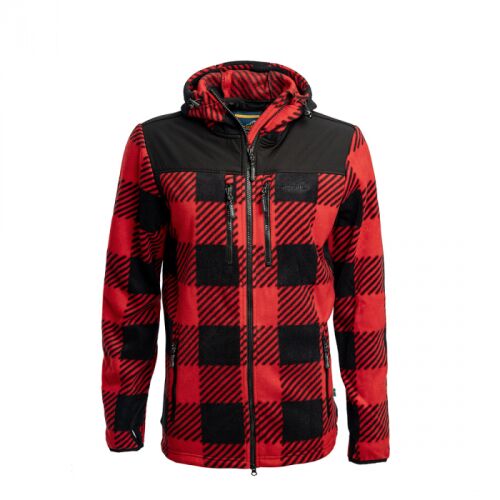 Arrak Damen & Herren Jacke Kanada Fleece Rot/Schwarz L