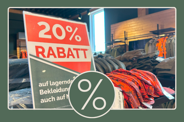 Rabattaktion auf Jagdbekleidung bei den Erlebnistagen